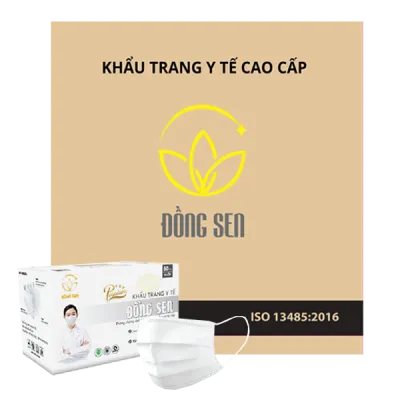 Khẩu Trang Y Tế 4 Lớp Đồng Sen Vip Trắng